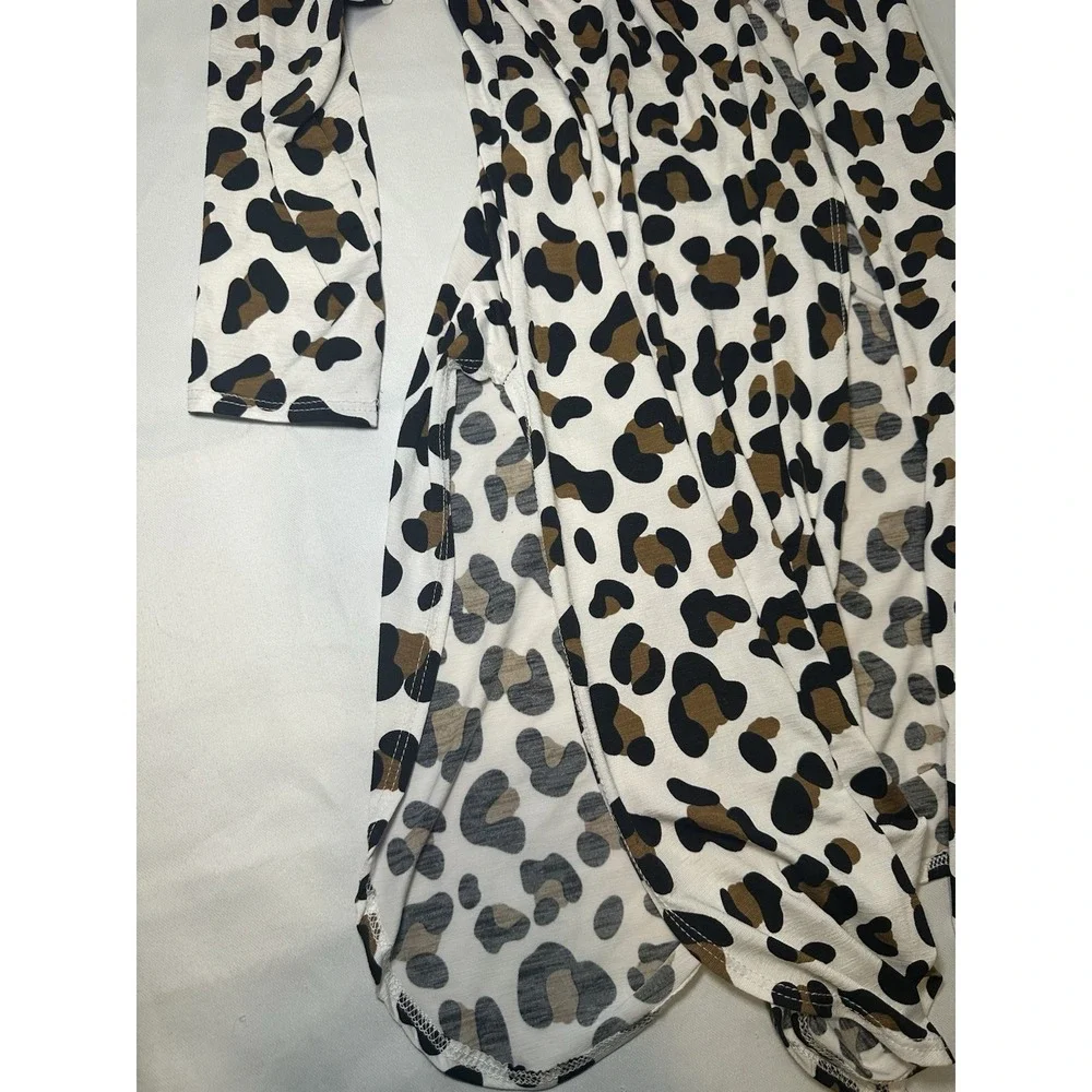 Heimish USA Leopard Print Open Front Cardigan Cheetah Boho Women's Medium Flowy - Picture 6 of 7